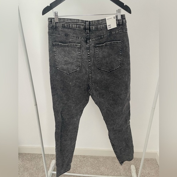 Refuge Jeans Size 15 Women’s acid wash black High Rise Pants Denim Distressed - Picture 5 of 6